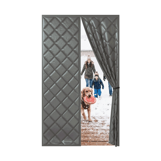 Stop drafts and retain heat – Thermal magnetic door cover | Winter insulation barrier | Flux Phenom