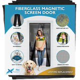 Fiberglass Reinforced Magnetic Screen Door, Fits Door Up To 38 x 82-Inch