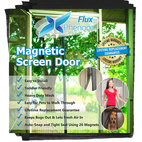 Reinforced Magnetic Screen Door, Fits Door Up To 38 x 82-Inch